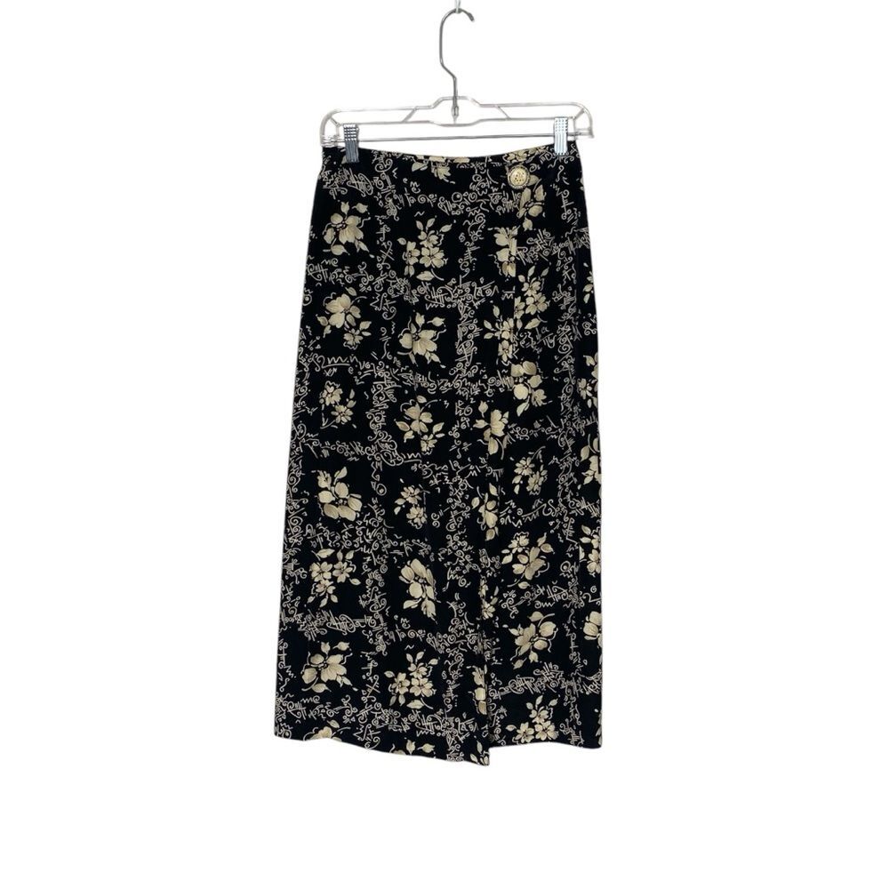 Vintage Ninon de Lenelos Floral Boho True Wrap Skirt 90's Y2K Women's Size 7/8